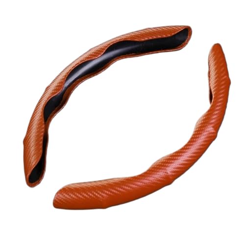 YDCDFVBVGM Lenkradbezug Auto Auto-Lenkradbezug Universell rutschfest 2 Stück Lenkradbezug Rutschfestes Zubehör Universal Lenkradschutz(LeatherCarbonfiberBR) von YDCDFVBVGM