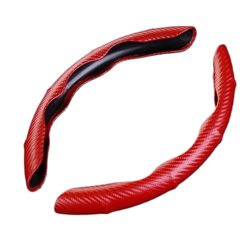 YDCDFVBVGM Lenkradbezug Auto Auto-Lenkradbezug Universell rutschfest 2 Stück Lenkradbezug Rutschfestes Zubehör Universal Lenkradschutz(LeatherCarbonfiberRE) von YDCDFVBVGM