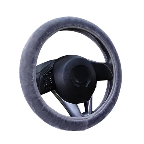 YDCDFVBVGM Lenkradbezug Auto Auto-Lenkradbezug Warmer Plüsch-Lenkradschutzbezug 38 cm Zubehör Universal Lenkradschutz(Grey) von YDCDFVBVGM