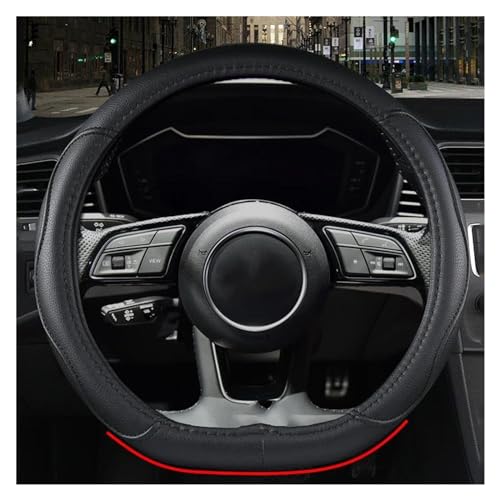 YDCDFVBVGM Lenkradbezug Auto Für A1 8X Für A2 Für A3 Für Q3 37-38 cm Auto-Lenkradabdeckung Wrap Lenkradabdeckung Universal Lenkradschutz(Black Thread D Type) von YDCDFVBVGM