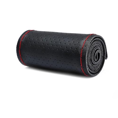 YDCDFVBVGM Lenkradbezug Auto Für E46 Lenkrad Abdeckung Auto Produkte Flechten Lenkrad Schutz Abdeckung Zubehör Universal Lenkradschutz(Style 2 Red) von YDCDFVBVGM