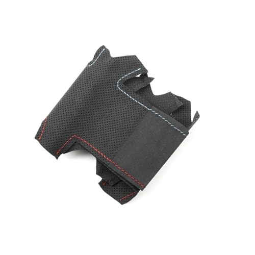 YDCDFVBVGM Lenkradbezug Auto Für X5 E70 2006-2013 Für X6 E71 2008-2014 E72 2009 2010 Handgenähte Auto-Innenlenkradabdeckung Universal Lenkradschutz(Black-red Blue line) von YDCDFVBVGM