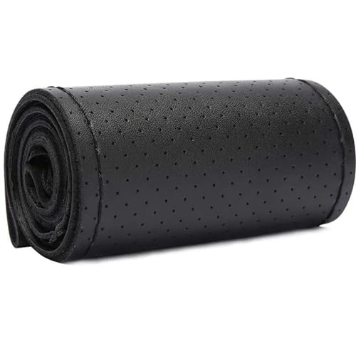 YDCDFVBVGM Lenkradbezug Auto Lenkradhülle Auto 38 cm Geflochtene Lenkradschutzhülle Anti-Rutsch-Verschleißfest Universal Universal Lenkradschutz(Black) von YDCDFVBVGM