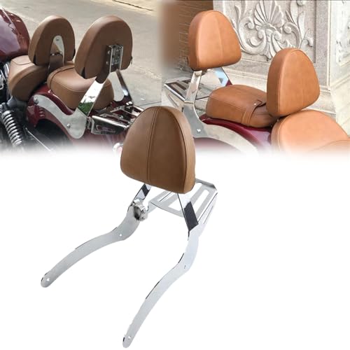 YDEMST Beifahrerrückenlehne Für Motorrad Für I&ndian Scout 2015-2023 Sissy Bar Mit Abnehmbarem Gepäckträger 2-in-1 von YDEMST