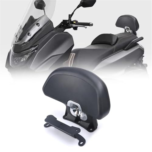 YDEMST Schwarze Motorrad-Rückenlehne Für Beifahrersitz, Reitstock-Rückenlehne, Rückenlehnenpolster Für SYM MAXSYM 400 MAXSYM400 UP-2022 2021 2020 von YDEMST