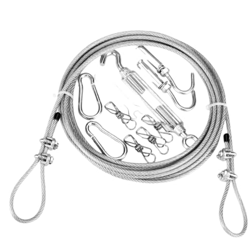 Drahtseil aus verzinktem Stahl mit Kunststoffbeschichtung, Durchmesser 5 mm, Länge 10 Meter, strapazierfähiger Gartendraht, Wäscheleine for Aufhängen im Freien(Length 7 meter) von YDEWLY