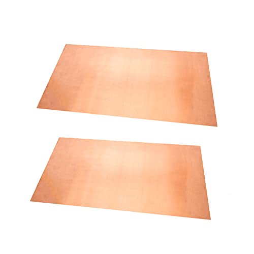 Kupferplatte, 99,99% reines Cu-Kupferblech for Basteln, T2 Cu-Metallplatte, Metallkunstplatte, 0,8 mm x 100 mm x 140 mm, 2 Stück(0.8mmx100mmx200mm 1pc) von YDEWLY