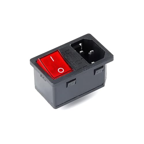 Mikroschalter, AC-01 AC-14-F16 Elektrische Steckdose 250V Kippschalter Messing 10A Eingangssteckverbinder Computersteckdose mit Sicherung(AC14F16 KCD4) von YDEWLY