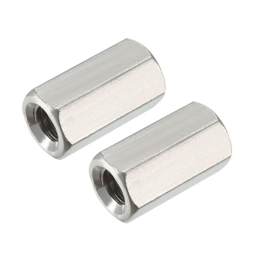 Mutternbefestigung, 1/2/5/10/20 Stück verzinkte Stangenkupplungs-Sechskantmutter, Stahl, verzinkte lange Sechskantmutter, Verbindungsgewindemutter M6 M8 M10 M12 M14 M16 M18 M20(M12 X 15 X 40(5 Pcs)) von YDEWLY