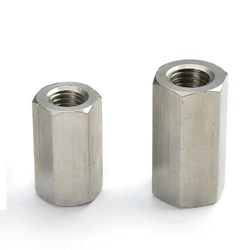 Mutternbefestigung, 2 Stück Kupplungsmutter M8 Stangenkupplung Sechskantmutter 304 Edelstahl Lange Sechskantmutter Verbindungsgewindemutter M8x15/20/25/30/35/40/50(M8x9) von YDEWLY