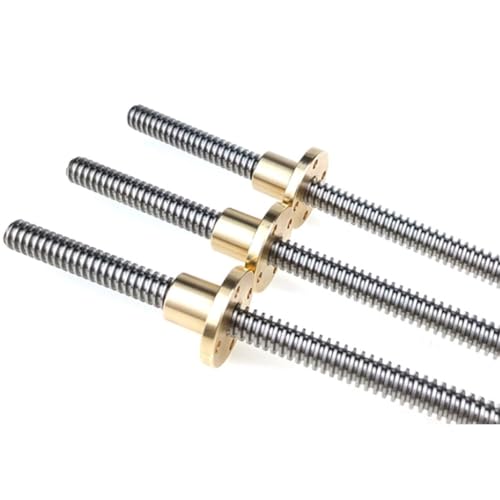 Trapezgewindemutter, T12-Leitspindel for CNC-3D-Drucker, Gewinde 12 mm, Steigung 8 mm, 10 mm, Länge 100 200 250 300 400 500 mm, Trapezstange aus Edelstahl mit Kupfermutter, 1 Stück(150mm,Lead 10mm) von YDEWLY