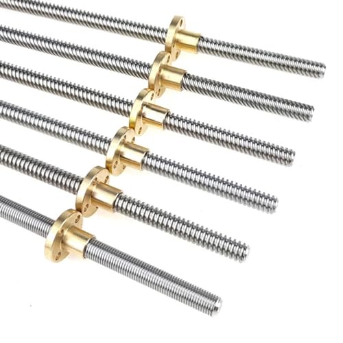 Trapezgewindemutter, T8-Leitspindel aus Edelstahl 304 for Schrittmotor-3D-Drucker, Steigung 1 mm, 2 4 8 10 12 14 mm, Trapezschraube mit Kupfermutter, 1 Stück(Lead 14mm,650mm with nut) von YDEWLY