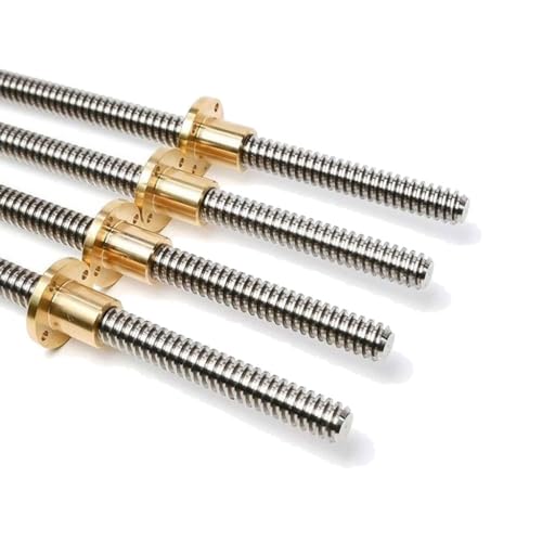 Trapezgewindeschraube Mutter T12 Trapezgewindeschraube Edelstahl Trapezschraube mit Messingmutter, 3mm Steigung, Länge 100-1000mm, 1 Stück (900mm) von YDEWLY