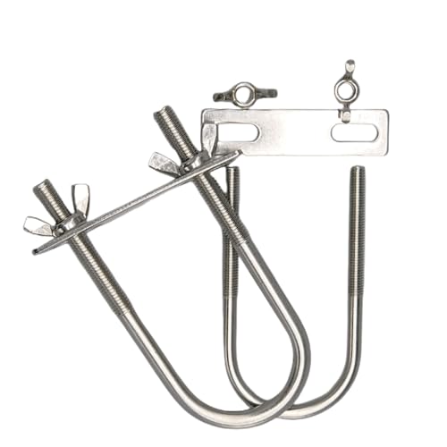 Edelstahl-U-Klemmschelle, 2er-Pack M10 verlängerte U-förmige Rohrschelle, Rohrhalteschelle mit Flügelmutter und Prall-U-Bolzen(M10*60 * 150) von YDHSIKK