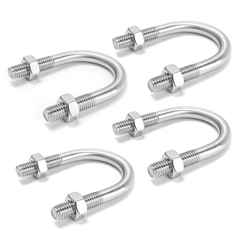 Edelstahl-U-Klemmschelle, 2er-Pack M8-Festrohrschnalle mit 8 for feste Bleche und Holzplatten zur Befestigung, Industriezubehör for den Außenbereich(M8*22) von YDHSIKK