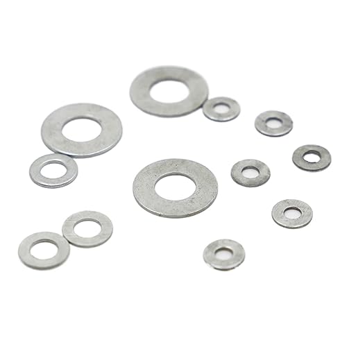 Edelstahl-Unterlegscheibe, 100 STÜCKE Verzinktem Stahl Flache Scheibe Einfache Dichtung for M2 M2.5 M3 M4 M5 M6 Schraube Bolzen(100pcs M2) von YDHSIKK
