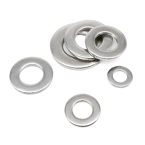 Edelstahl-Unterlegscheibe, GB97 DIN125 A2-70 304 Edelstahl Unterlegscheibe Flachdichtung M1.6 M2 M2.5 M3 M3.5 M4 M5 M6 M8 M10 M12 M14-M24(2pcs M24) von YDHSIKK