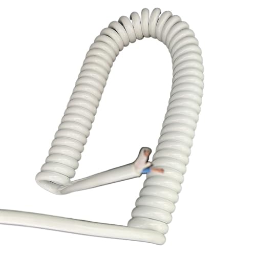 Elektrischer Draht 2-adriges 2,5-mm-Quadrat-Stromkabel mit einziehbarer Feder(Wit,Stretch 3.75 meter) von YDHSIKK