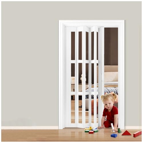Extrabreite Falttüren Innentür, PVC-Falttüren nach Türöffnung Innenbereich, Schiebe-Falttor(79x80in (200.5x203cm)) von YDHSIKK