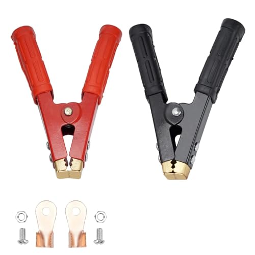 Krokodil Clips, Heavy Duty Krokodil, 1000A Autobatterie Krokodilklemmen Reines Kupfer Isolierung Abdeckung Packung mit 2 Multicolor von YDHSIKK