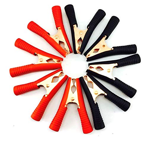 Krokodil Clips, Heavy Duty Krokodil, Autobatterieklemme Krokodilklemme 2er-Pack Rot und Schwarz 100A(1pcs red) von YDHSIKK