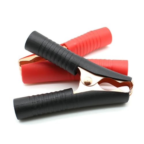Krokodil Clips, Heavy Duty Krokodil, Krokodilklemmen 100A 90mm Rot und Schwarz 2er Pack for Batterieklemmen(1pc Black 1pc Red) von YDHSIKK