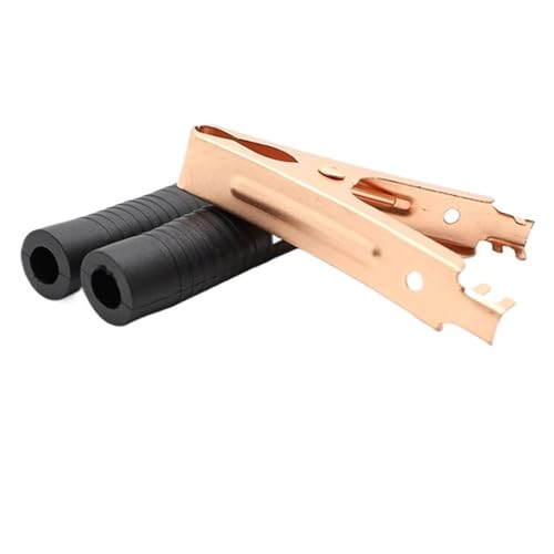 Krokodil Clips, Heavy Duty Krokodil, Krokodilklemmen 100A 90mm Rot und Schwarz 2er Pack for Batterieklemmen(Black Crocodile Clip) von YDHSIKK