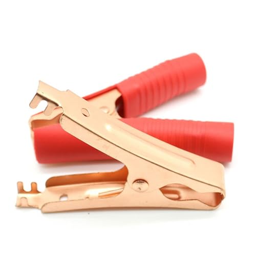 Krokodil Clips, Heavy Duty Krokodil, Krokodilklemmen 100A 90mm Rot und Schwarz 2er Pack for Batterieklemmen(Red Crocodile Clip) von YDHSIKK