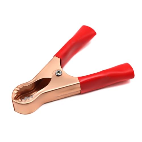 Krokodil Clips, Heavy Duty Krokodil, Krokodilklemmen 50A 80mm 2er-Packung Mehrfarbig(2pcs Red) von YDHSIKK