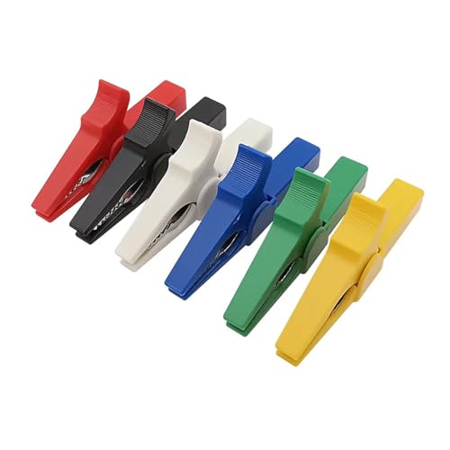 Krokodil Clips, Heavy Duty Krokodil, Krokodilklemmen 55mm for 4mm Bananenstecker 6er Pack Multicolor von YDHSIKK
