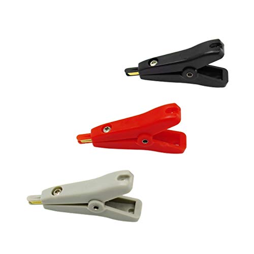 Krokodil Clips, Heavy Duty Krokodil, Testmessung Alligator Kelvin Klemmen 6er Pack 50mm 10A Kupfer vergoldet Multicolor von YDHSIKK