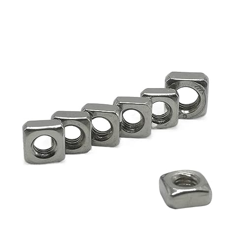 Rechteckmuttern, DIN557 M3 M4 M5 M6 M8 304 Edelstahl 5 Stück 10 Stück 20 Stück 50 Stück(M4 50pcs) von YDHSIKK