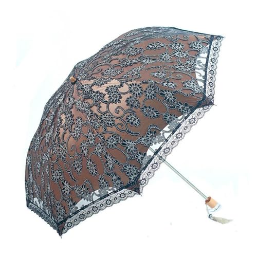 Spitzenschirm Sonnenschirm, Hochzeitsdekoration So Spitzenschirm Sonnenschirm Hochzeit Sonnenschutz 81cm 72cm Multicolor(Black) von YDHSIKK