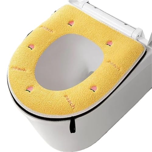 Toilettendeckel & Behälterdeckel Flannel Toilet Seat Cover 38 x 43 cm Multicolor(Yellow) von YDHSIKK