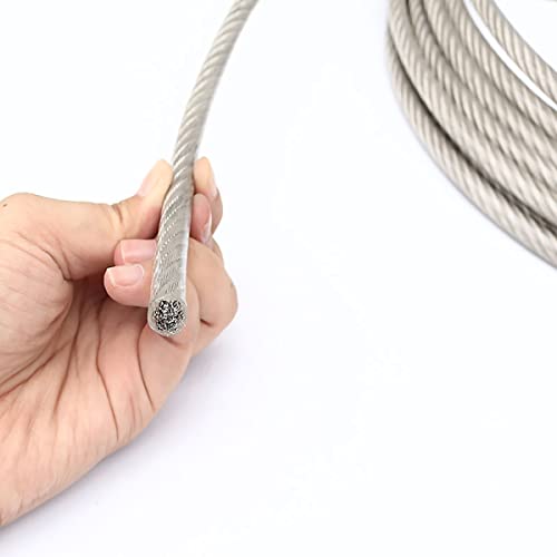 Wire Rope, 1M Durchmesser 3mm/4mm/5mm/6mm/8mm/10mm/12mm Drahtseil PVC Transparent beschichtetes Kabel Edelstahlseil(8mm) von YDHSIKK