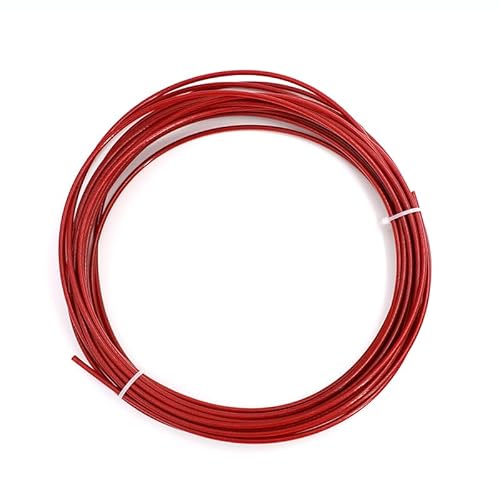 Wire Rope, 50/100M GRÜN/ROT/Schwarz/Kunststoffbeschichtetes Edelstahl-Drahtseilkabel 1MM-6MM Durchmesser(Red,50M-1MM AFTER COATING) von YDHSIKK