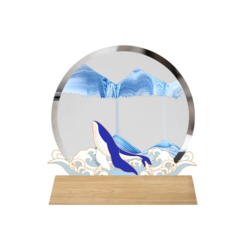 YDHSIKK EIN Bild! Moving Sand Art Tischlampe Multicolor Glas Holzrahmen 7 Zoll Desktop-Dekor(A) von YDHSIKK
