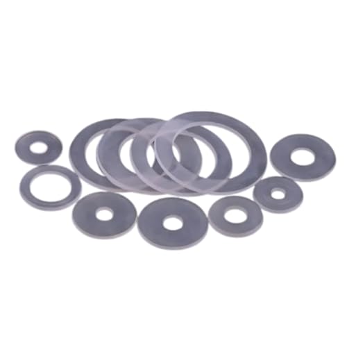 YDHSIKK Edelstahl-Unterlegscheibe, M3-M22 Klare Nylon-Unterlegscheiben Kunststoff-Flachscheibe Runder transparenter PE-Unterlegscheiben-Isolierring(100pcs M4x13x1) von YDHSIKK