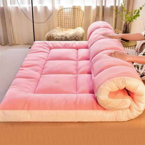 YDHSIKK Futon Matratzen Japanische Futon-Matratze, Bodenbett, Schlafmatte, Mehrfarbig, mehrere Größen(Pink,200x220cm) von YDHSIKK