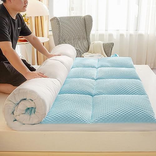 YDHSIKK Futon Matratzen Japanische Futon Matratze Boden Isomatte Camping Bett Multicolor Mehrere Größen(Light Green,120x200cm) von YDHSIKK