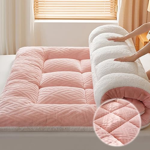 YDHSIKK Futon Matratzen Japanische Futonmatratze, Mehrfarbig, mehrere Größen(Pink,150 * 200 * 10cm/59 * 78 * 4in) von YDHSIKK