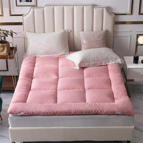 YDHSIKK Futon Matratzen Japanische Futonmatratze for kampierenden, faulenzenden Boden und Bett, Mehrfarbig, mehrere Größen(Pink,Queen(150x200cm)) von YDHSIKK