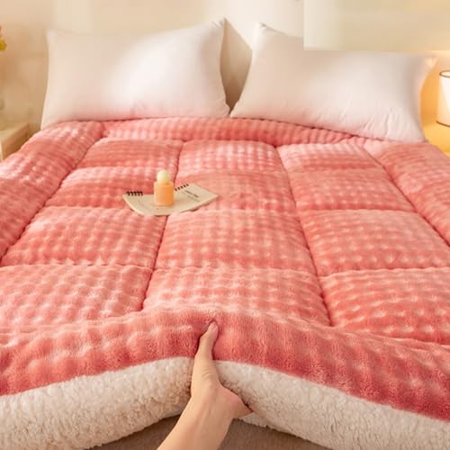 YDHSIKK Futon Matratzen Tragbare japanische Boden-Futonmatratze, faltbar, platzsparend, Mehrfarbig, mehrere Größen(Pink,120 * 200cm/47 * 78in) von YDHSIKK