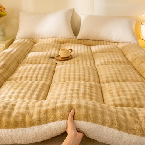 YDHSIKK Futon Matratzen Tragbare japanische Boden-Futonmatratze, faltbar, platzsparend, Mehrfarbig, mehrere Größen(Yellow,200 * 220cm/78 * 86in) von YDHSIKK