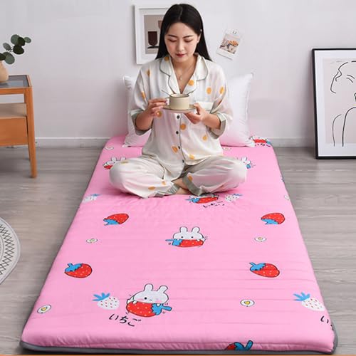 YDHSIKK Futon Matratzen Tragbare japanische Faltbare Futonmatratze 5cm dick, Mehrfarbig, mehrere Größen(Fraise,90 x 200 cm) von YDHSIKK
