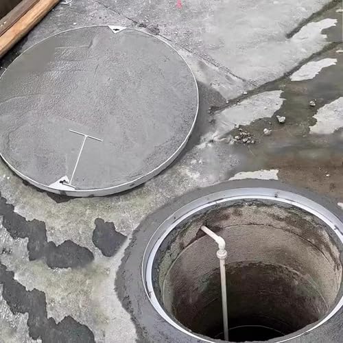 YDHSIKK Klärgrubenabdeckungen, Einbau-Kanaldeckel Edelstahl Silber Abnehmbar Rund Mit Sockel Mehrere Größen(Dia 70cm/27.6IN/2.3ft) von YDHSIKK