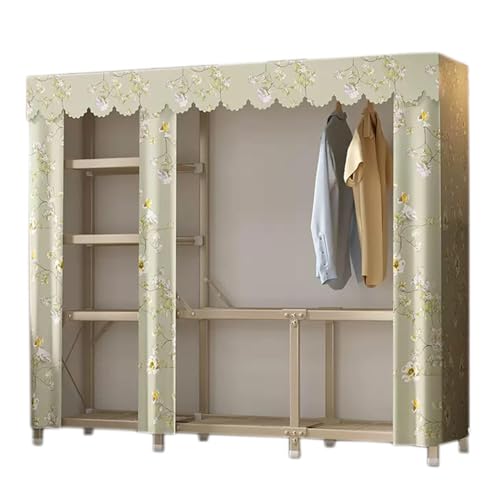 YDHSIKK Leinwand Kleiderschrank Potable Closet Faltbarer Kleiderschrank mit Kleiderstange und Stoffbezug, Kleiderschrank for Schlafzimmer, YDHSIKK Leinwand Kleiderschrank Potable Closet Faltbarer Kleiderschrank mit Kleiderstange und Stoffbezug, Kleiderschrank for Schlafzimmer, von YDHSIKK
