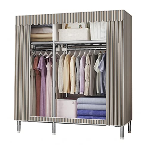 YDHSIKK Leinwand Kleiderschrank Potable Closet Stoff mit Kleiderstange, Regale for Schlafzimmer, von YDHSIKK