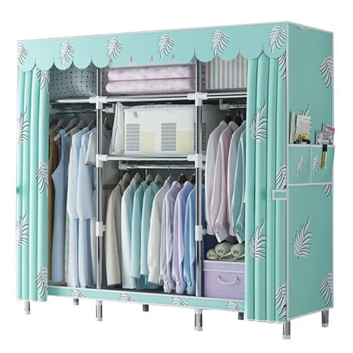 YDHSIKK Leinwand Kleiderschrank Potable Closet for Schlafzimmer, Mit Kleiderstange, Stoff Faltbarer Kleiderschrank, YDHSIKK Leinwand Kleiderschrank Potable Closet for Schlafzimmer, Mit Kleiderstange, Stoff Faltbarer Kleiderschrank, von YDHSIKK