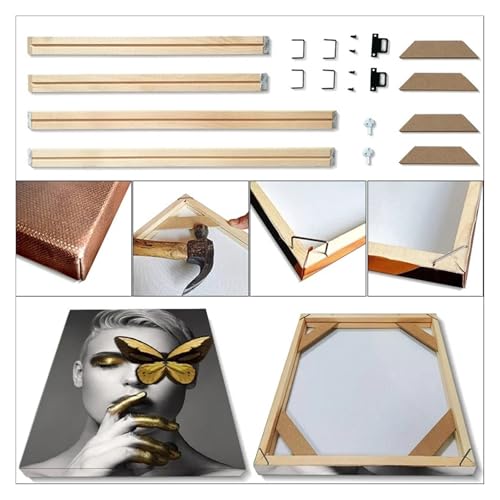 YDHSIKK Massivholz-Fotorahmen, DIY Kampfer Holzrahmen for Leinwand Stickerei Diamant Malerei Pack von 4 mehrere Größen(Width 105cm,Height 40cm) von YDHSIKK